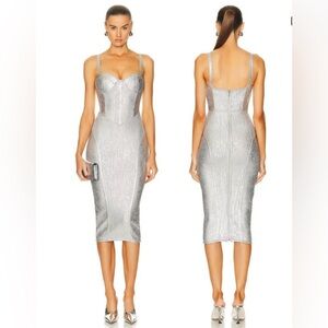 Retrofete Zora Coated Knit Bustier Dress Bodycon Size S- Brand New, Never Worn